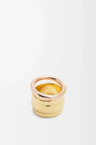 Nappa-Knotenring aus Sterlingsilber Gold/Roségold