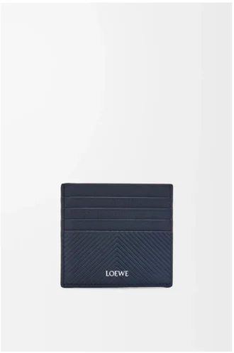 Offener Kartenhalter aus strukturiertem klassischem Kalbsleder Deep Navy Offener Kartenhalter aus strukturiertem klassischem Kalbsleder Deep Navy