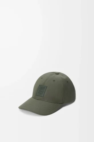 Patch-Cap aus Canvas in Khaki-Grün