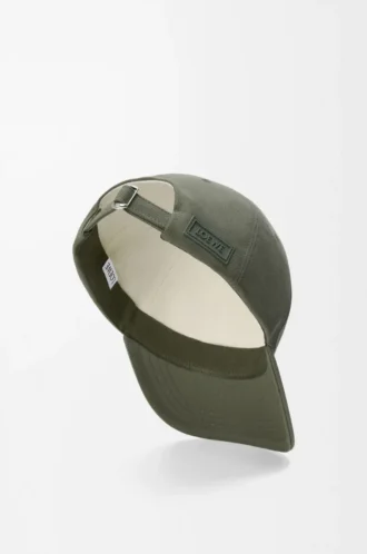 Patch-Cap aus Canvas in Khaki-Grün