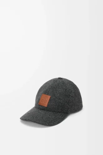 Patch-Kappe aus Wolle Grau
