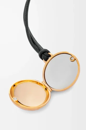 Pebble-Medaillon-Anhänger Gold/Schwarz