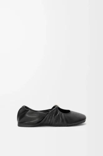 Pebble Soft Ballerina aus Nappalammleder in Schwarz