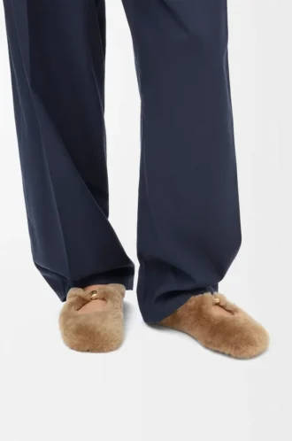 Pebble Weiche Ballerinas aus Lammfell in Eiche