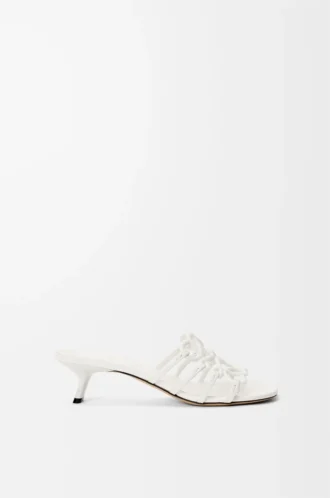 Petal Anagram Slipper aus weichem Kalbsleder Anthurium White