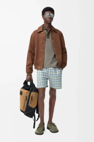 Polohemd aus Baumwolle in Khaki-Grün