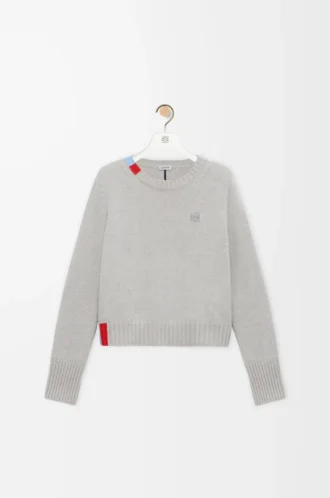 Pullover aus Kaschmir Hellblau/Mehrfarbig