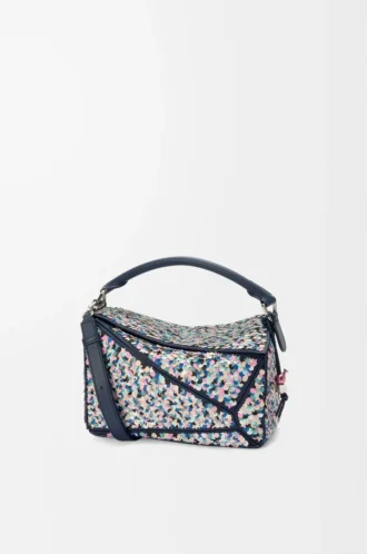 Puzzle 10 Confetti Tasche aus klassischem Kalbsleder Multicolor