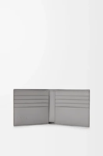 Puzzle-Bifold-Geldbörse aus klassischem Kalbsleder in Winterbraun/Aschegrau
