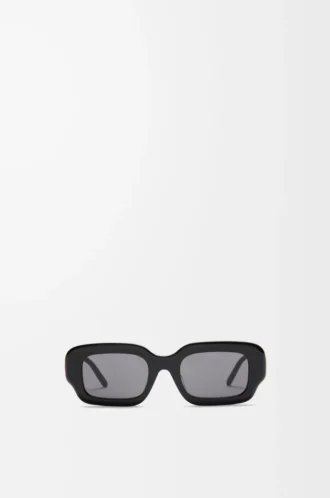 Rechteckige, schmale Sonnenbrille Schwarz