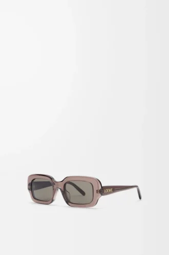 Rechteckige schmale Sonnenbrille Transparent Braun