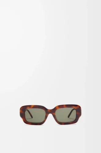 Rechteckige Slim-Sonnenbrille Havanna