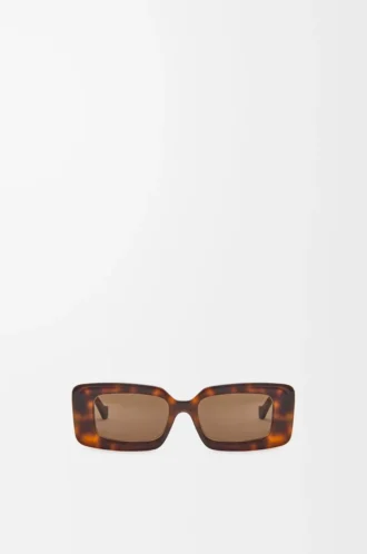 Rechteckige Sonnenbrille Havana