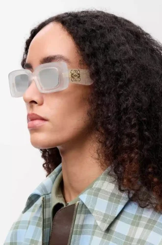 Rechteckige Sonnenbrille White