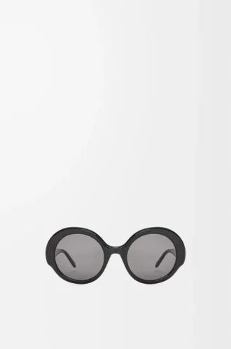 Runde Slim-Sonnenbrille Schwarz