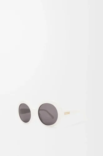 Runde Slim-Sonnenbrille Weiß/Elfenbein