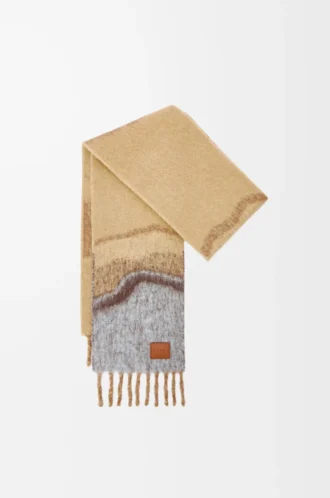 Schal aus Alpaka- und Wollmischung Camel/Multicolor